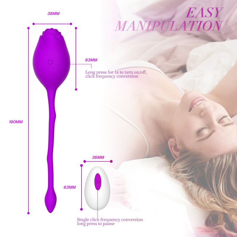 Wireless Rose Dual Stimulation Love Egg Sex Toys Vibrator - Image 2