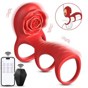 Waterproof Rose Cock Ring Adult Sex Toys Vibrator